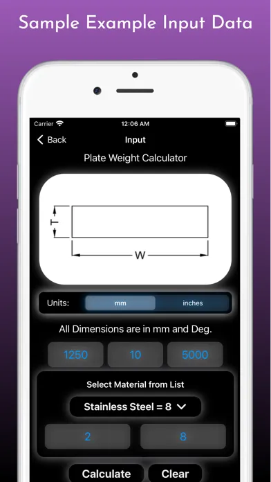 Captures d'écran de Fabrication Weight Calculator