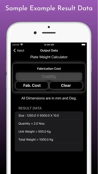 Captures d'écran de Fabrication Weight Calculator