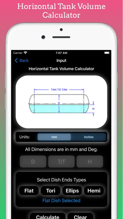 Ảnh chụp màn hình của Tank Volume Calculator Pro