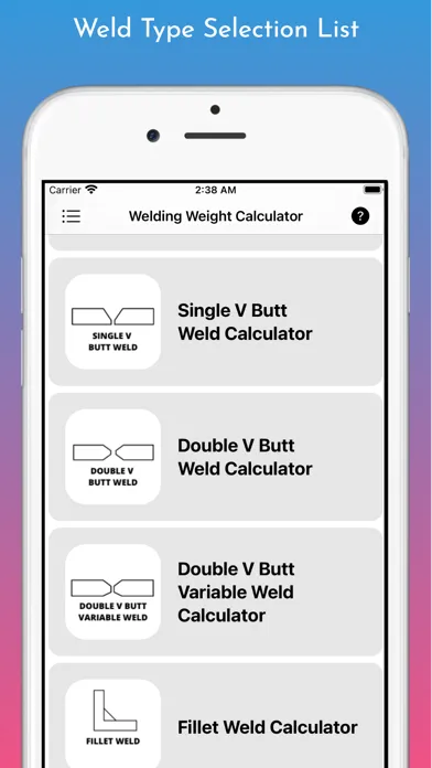 Capturas de pantalla de Welding Weight Calculator Pro
