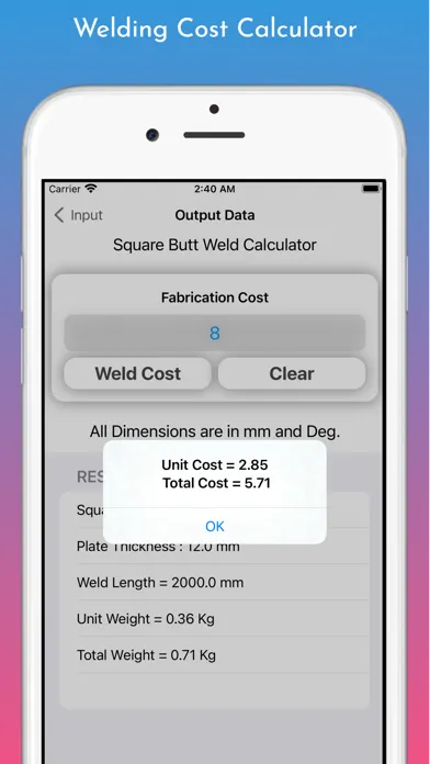Capturas de pantalla de Welding Weight Calculator Pro
