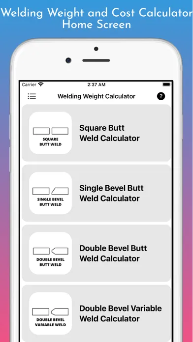 Capturas de pantalla de Welding Weight Calculator Pro