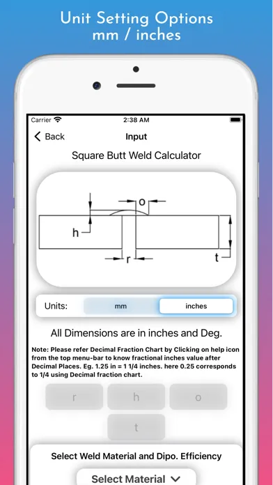 Capturas de pantalla de Welding Weight Calculator Pro