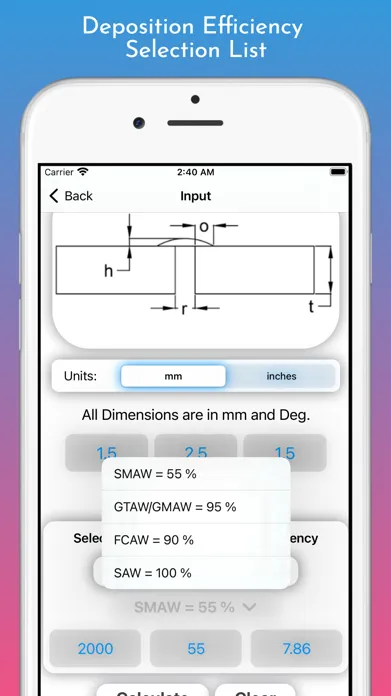 Capturas de pantalla de Welding Weight Calculator Pro