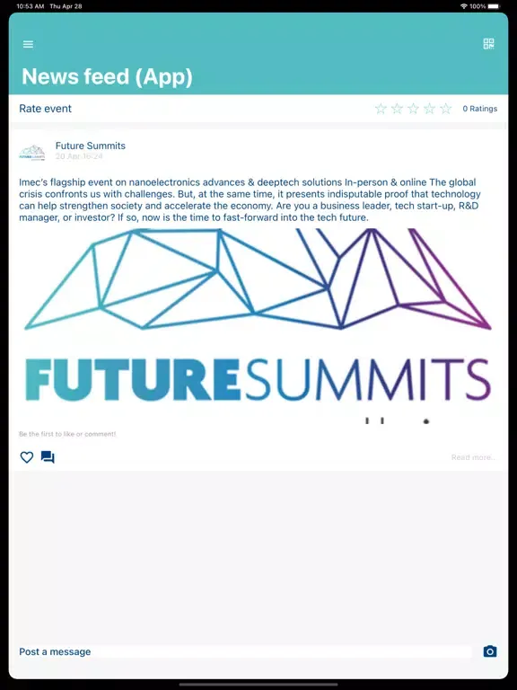 Capturas de tela do Future Summits iPad 