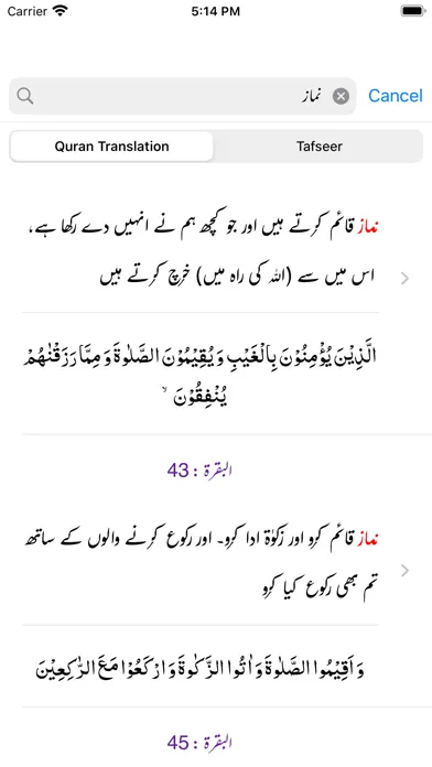 Capturas de tela do Taiseer ul Quran | Tafseer