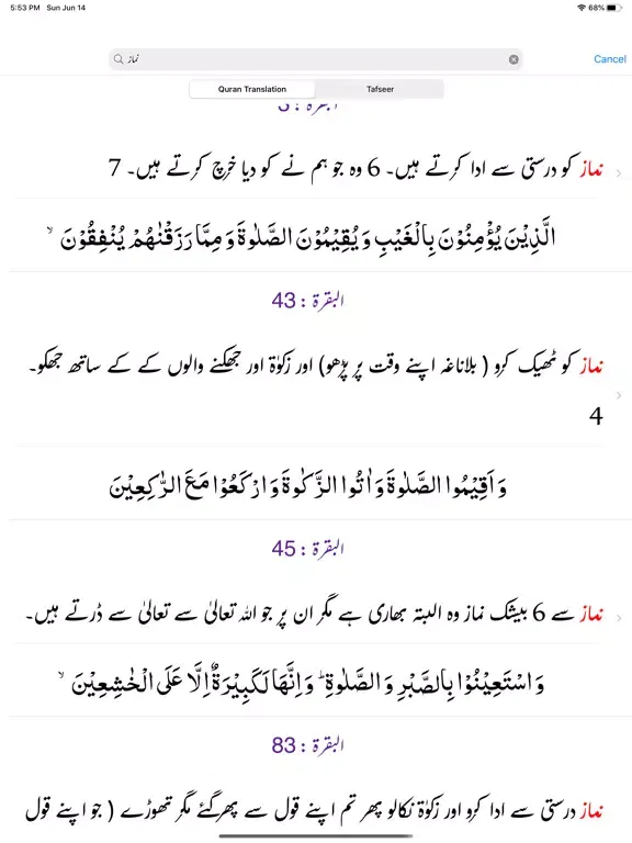 Tangkapan layar Ashraf ul Hawashi Tafseer Urdu iPad 