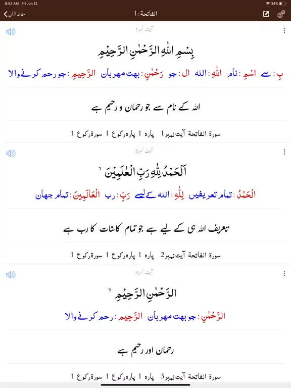 Mutaliya e Quran Tafseer Urdu iPad  سکرین شاٹس