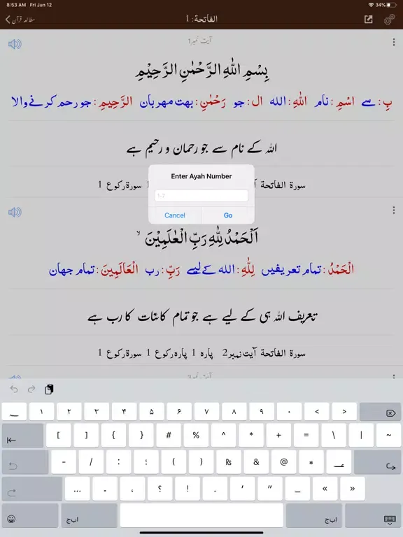 Mutaliya e Quran Tafseer Urdu iPad  سکرین شاٹس