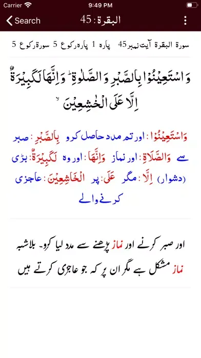 Ảnh chụp màn hình của Tafseer Haqqani | Quran | Urdu