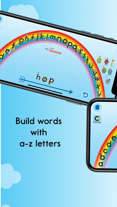 Capturas de tela do Letterland Word Builder