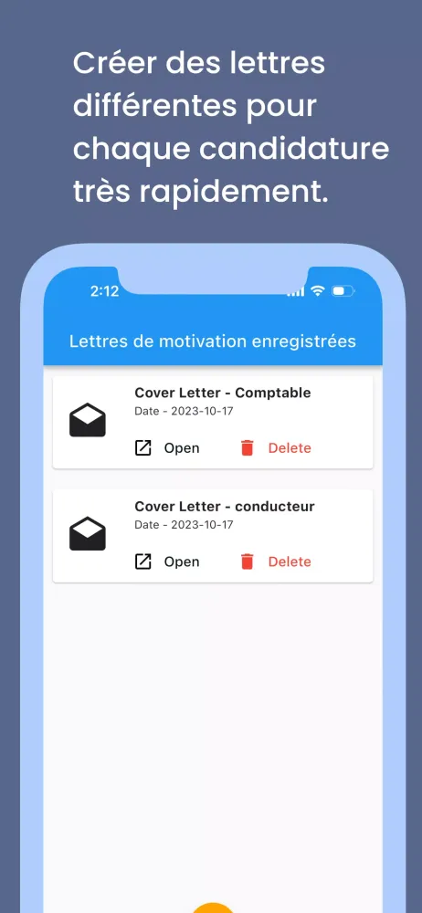 Lettre de motivation IA應用截圖
