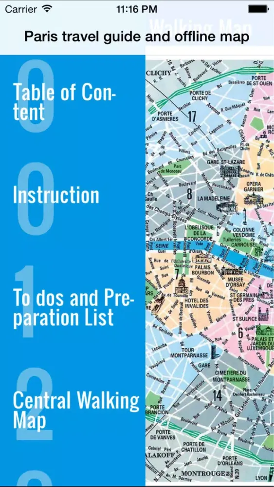 Tangkapan skrin Paris travel guide and offline map - metro paris subway, CDG ORLY roissy paris airport transport, city Paris guide, SNCF TGV traffic maps lonely planet Paris trip advisor