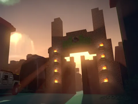 Jurassic Block Hunter - Dino Zoo Rail Shooter With Skins Uploader for Minecraft iPad  স্ক্রিনশট