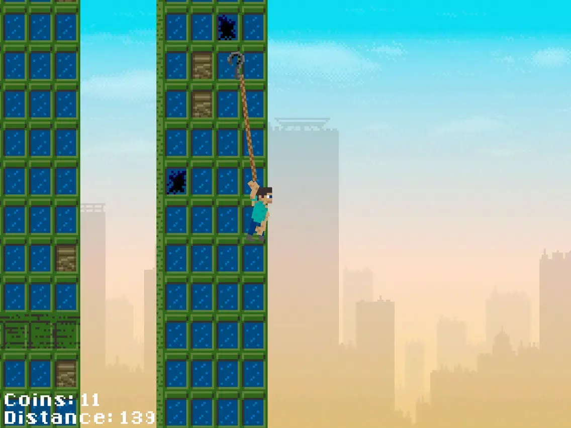 Tangkapan skrin Ace Hero Voxel Flick N Fly - Lucky Block Zipline Swing Edition iPad 