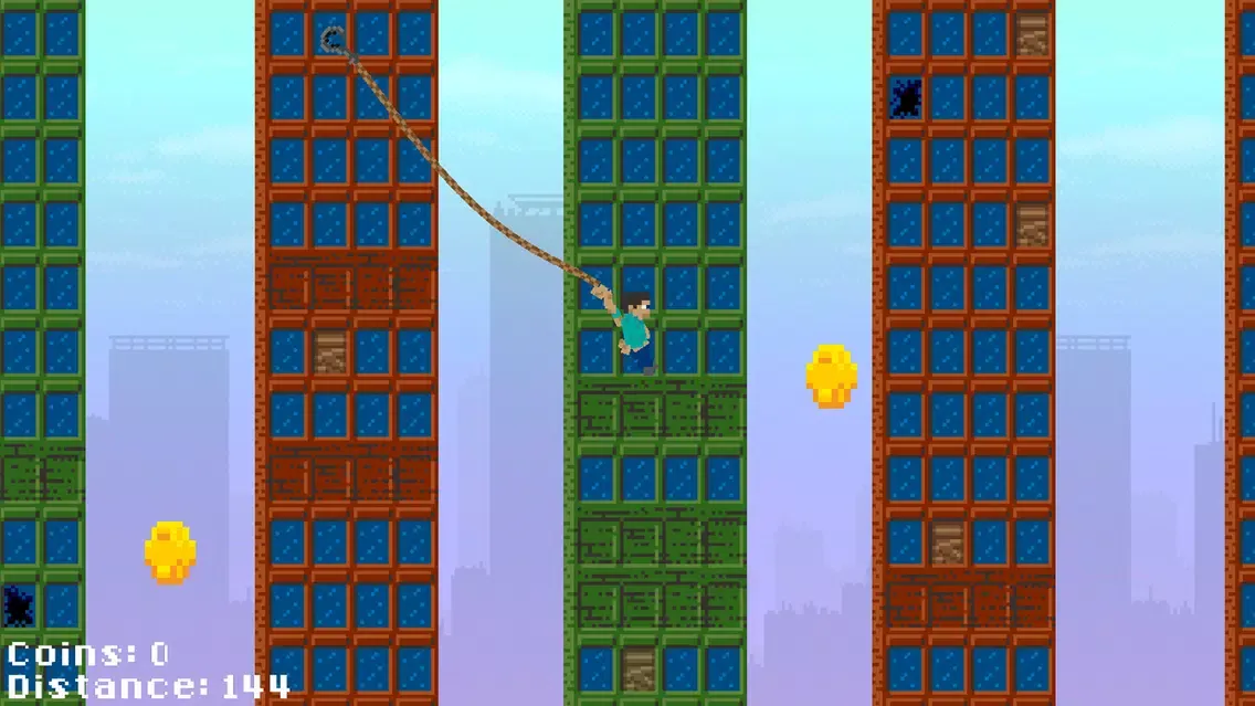 Tangkapan skrin Ace Hero Voxel Flick N Fly - Lucky Block Zipline Swing Edition