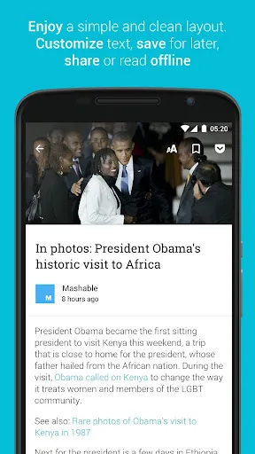 Capturas de tela do Palabre Feedly RSS Reader News