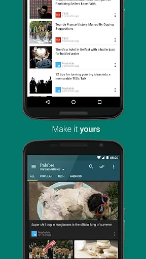 Capturas de tela do Palabre Feedly RSS Reader News
