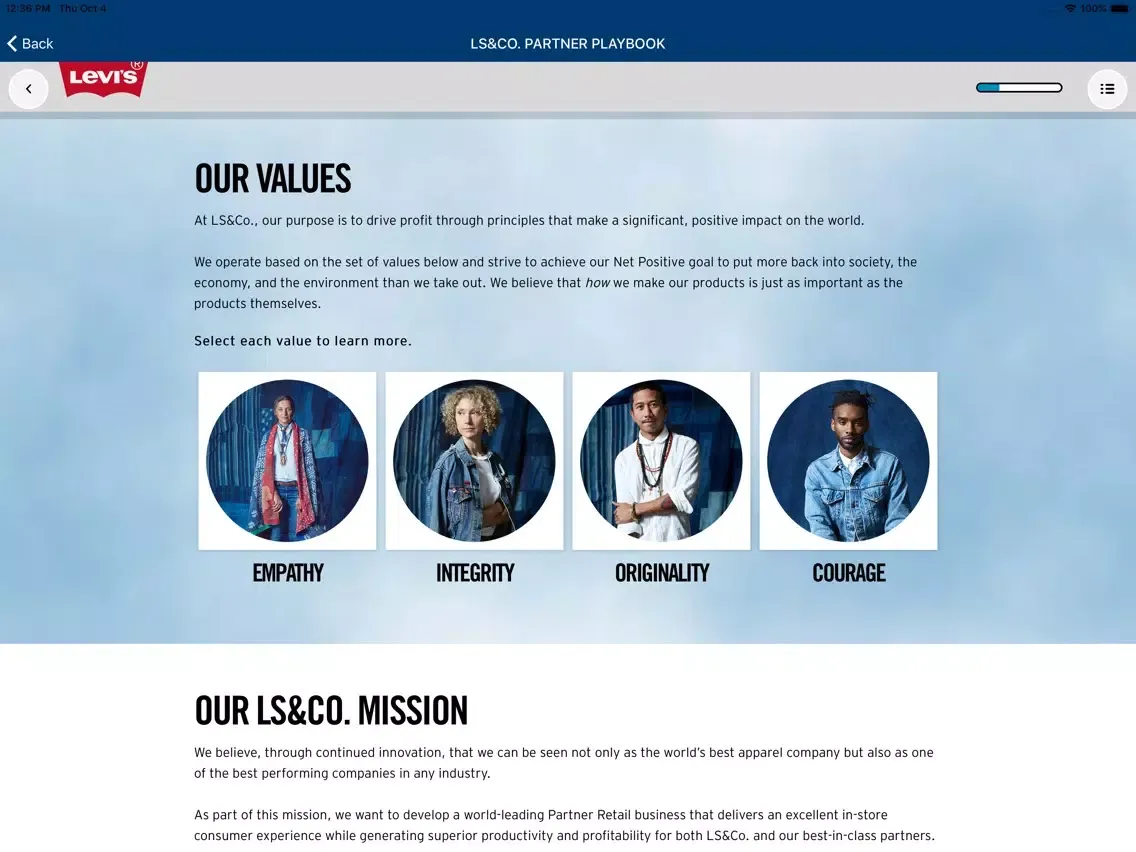 Capturas de pantalla de LS&Co. Partner Playbook iPad 