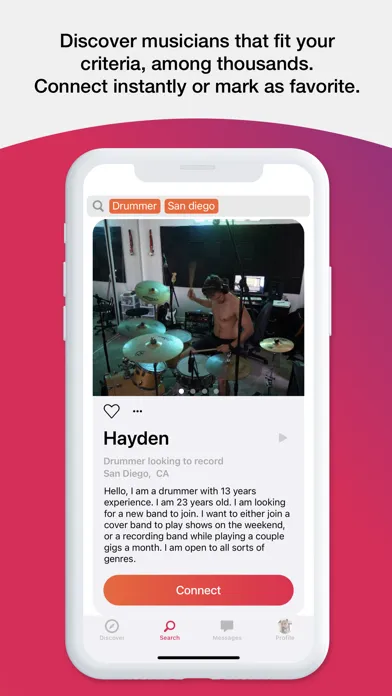 Tangkapan layar FUZZ Find Musicians
