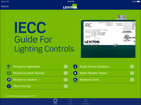 Leviton IECC iPad  Screenshots