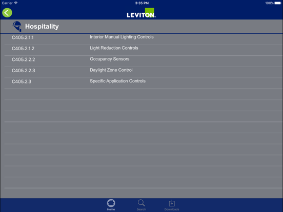Leviton IECC iPad  Screenshots