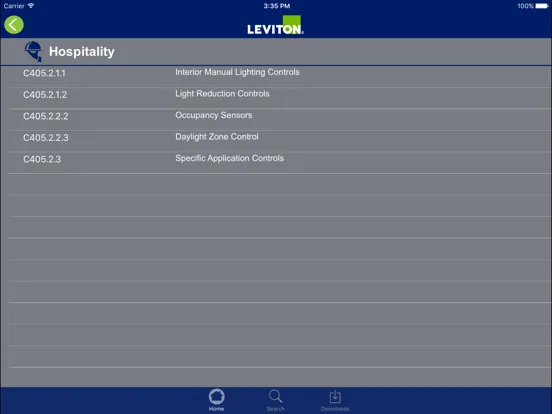 Leviton IECC iPad  Ekran Görüntüleri