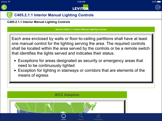 Leviton IECC iPad  Screenshots