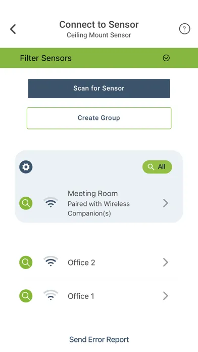 ภาพหน้าจอของ Leviton Smart Sensor
