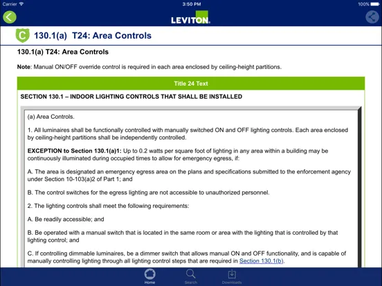 Capturas de tela do Leviton Title 20 & Title 24 iPad 