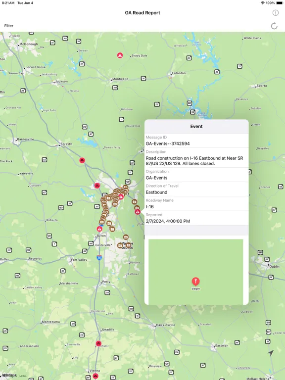 Captures d'écran de Georgia Road Report iPad 