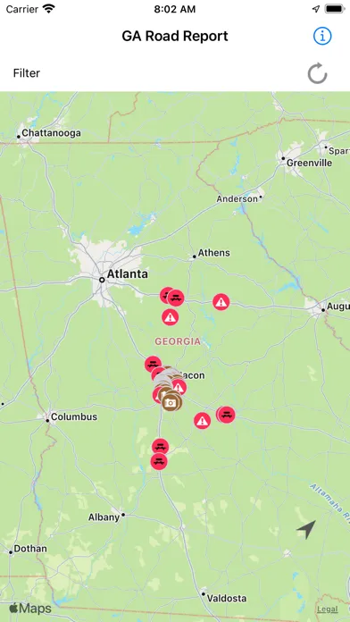 Captures d'écran de Georgia Road Report