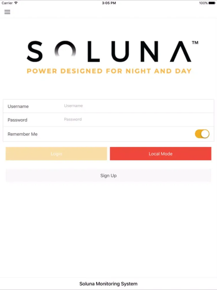 Tangkapan layar Soluna iPad 