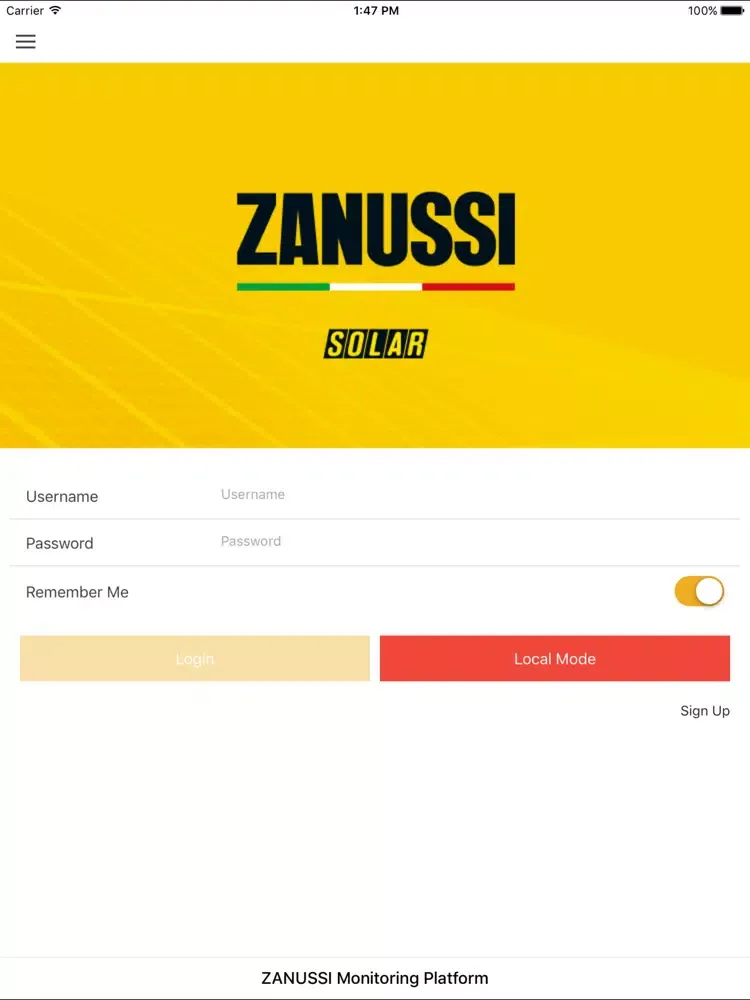 صور ZANUSSI Monitoring System iPad 