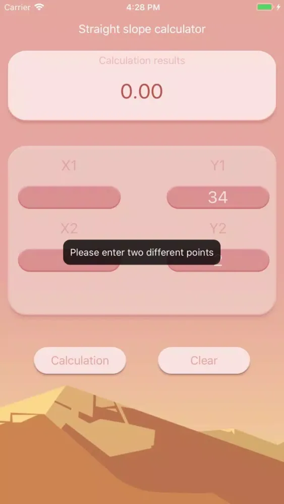 ภาพหน้าจอของ Straight slope calculator!