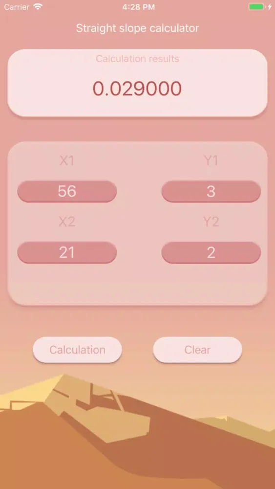 ภาพหน้าจอของ Straight slope calculator!