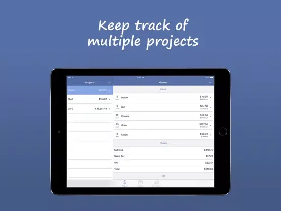 ProjectCalc iPad  Screenshots