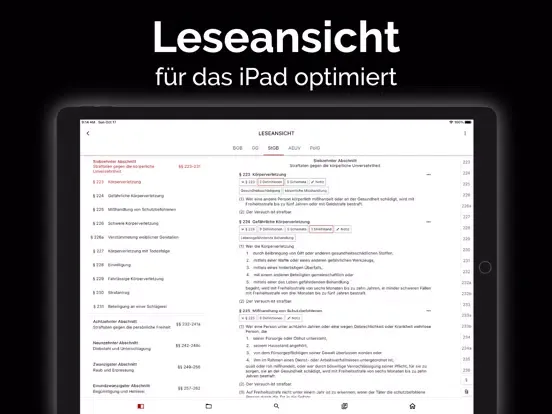 Captures d'écran de gesetze.io - Jura digital iPad 