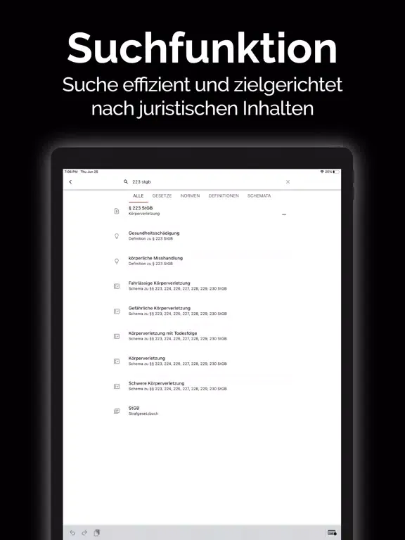 Captures d'écran de gesetze.io - Jura digital iPad 