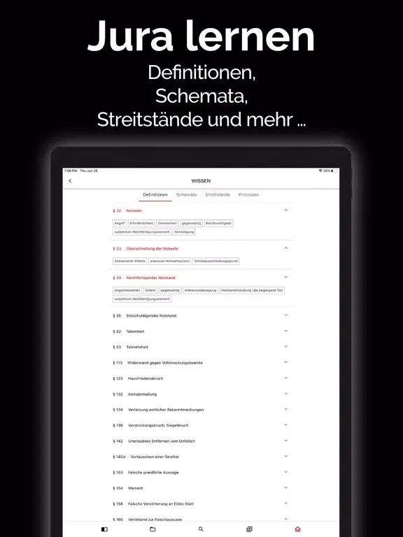 Captures d'écran de gesetze.io - Jura digital iPad 