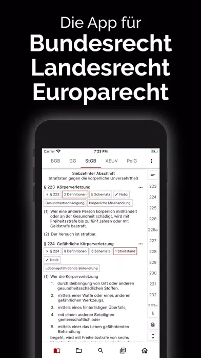 Captures d'écran de gesetze.io - Jura digital