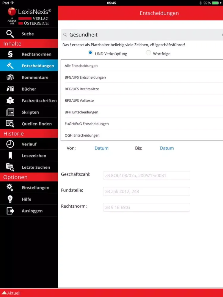 LexisNexis® Online iPad  سکرین شاٹس