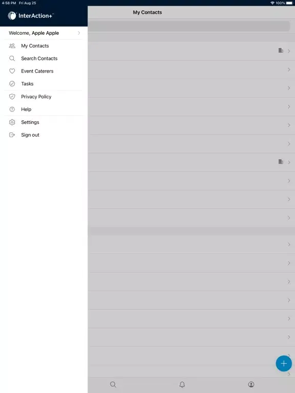 InterAction+™ iPad  スクリーンショット