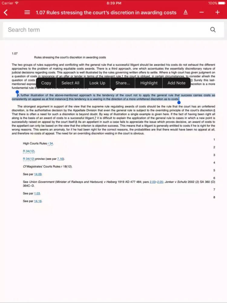 Screenshot di Lexis Mobile iPad 