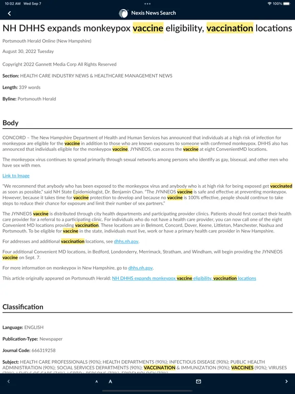 تصاویر Nexis® News Search iPad 
