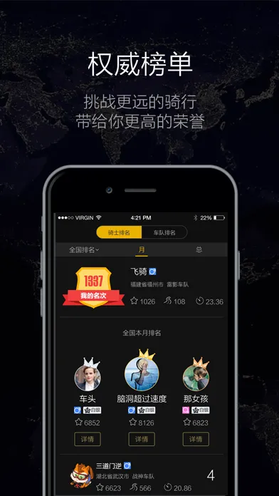 Zrzuty ekranu 酷鹰骑行-专业单车骑行运动社区