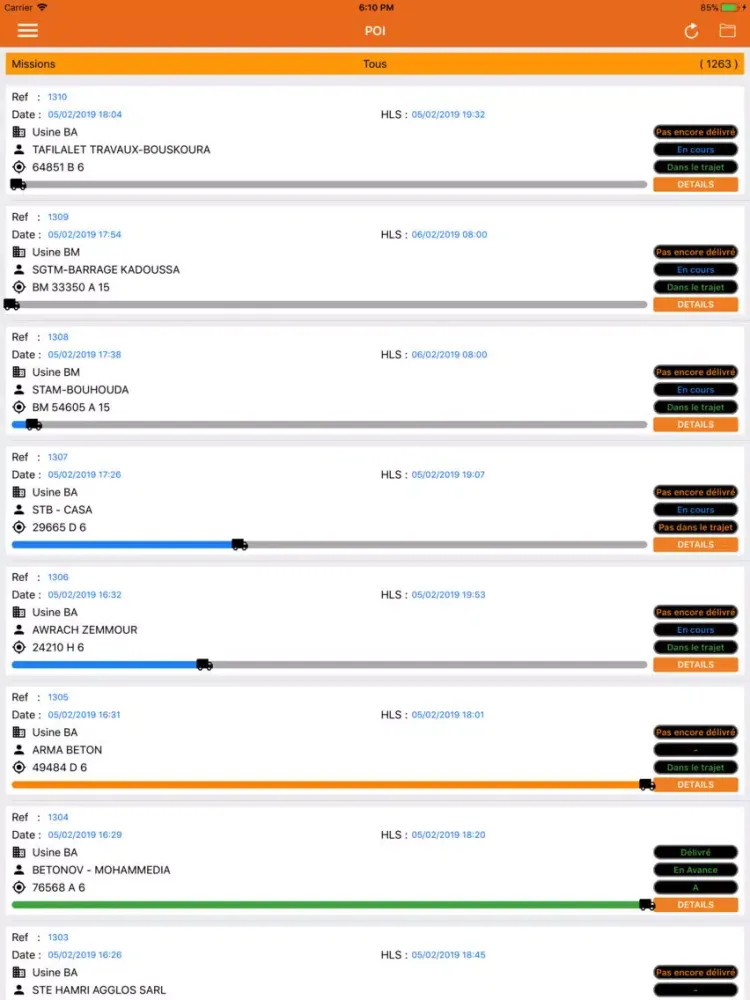 Captures d'écran de CIMATRACK iPad 