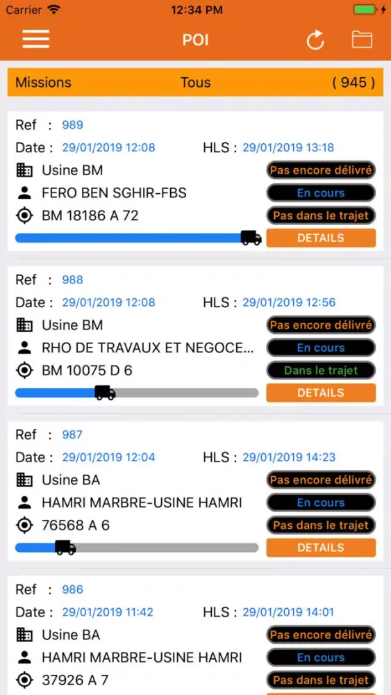 Captures d'écran de CIMATRACK