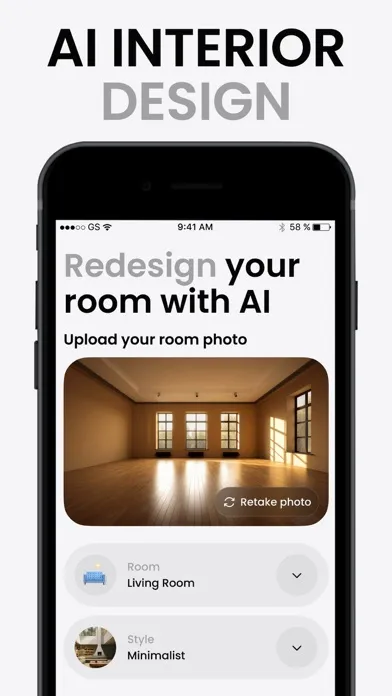 Ảnh chụp màn hình của AI Room Design Interior Decor