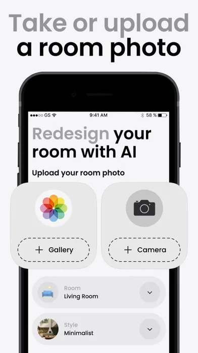 Ảnh chụp màn hình của AI Room Design Interior Decor